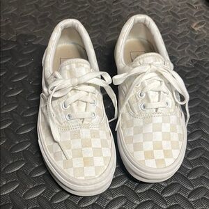White Checkered Sneakers